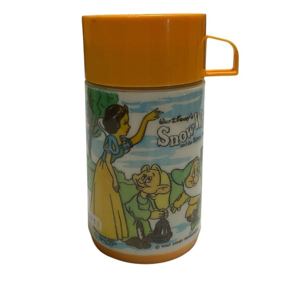 Vintage Disney Snow White Aladdin Thermos seven Dwarves